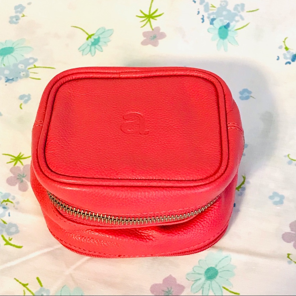 FREE* Pink Leather Jewelry Case w/ “a” Monogram